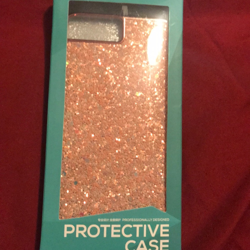 Glitter pink 2 piece 7-8 plus case
